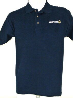 WALMART Manager Associate Employee Uniform Navy Blue Polo Shirt Size Large